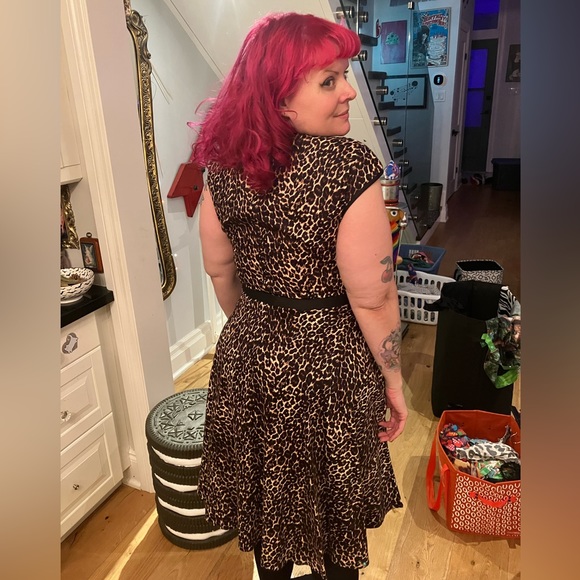 PinUp Couture Pin Up Couture Leopard Swing Dress Rockabilly - Picture 5 of 6